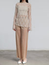 SWAYING 25 Spring/Summer Diamond Check Cardigan SW-SW25SS1T23C2 Apricot SW25SS1T23C1